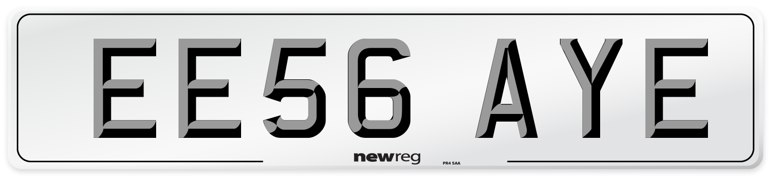 EE56 AYE Number Plate from New Reg